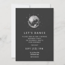 invitación a fiesta de cumpleaños de baile negro d