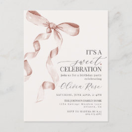 Invitación a fiesta de cumpleaños de Beige Coquett