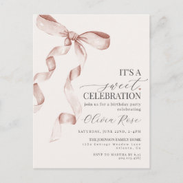 Invitación a fiesta de cumpleaños de Beige Coquett