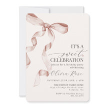 Invitación a fiesta de cumpleaños de Beige Coquett