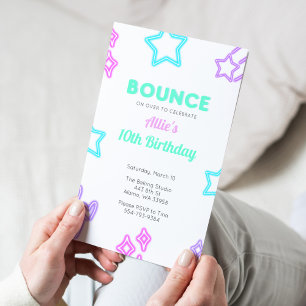 Invitación a fiesta de cumpleaños de Bongue Jump N