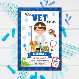 Invitación a fiesta de cumpleaños de Boy Vet