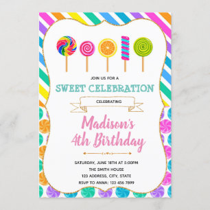 Invitación a fiesta de cumpleaños de Candy