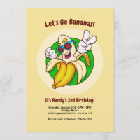 Invitación a fiesta de cumpleaños de carácter bana