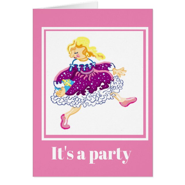 Invitación a fiesta de cumpleaños de chicas (Frente)