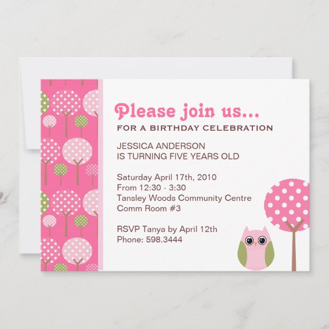Invitación a fiesta de cumpleaños de chicas chinas (Anverso)