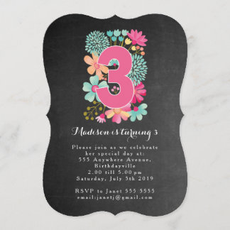 Invitación a Fiesta de cumpleaños de Chicas de Cha