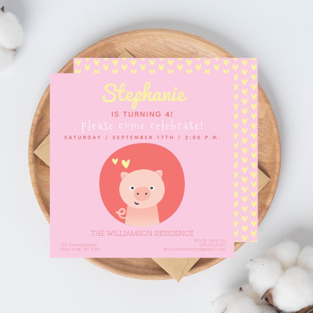 Invitación a fiesta de cumpleaños de chicas rosada (Subido por el creador)