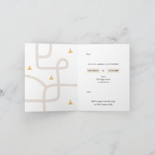 Invitación a fiesta de cumpleaños de construcción