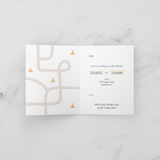 Invitación a fiesta de cumpleaños de construcción