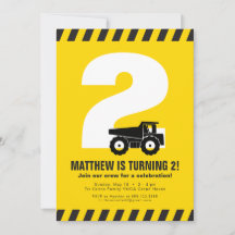 Invitación a fiesta de cumpleaños de construcción