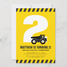 Invitación a fiesta de cumpleaños de construcción