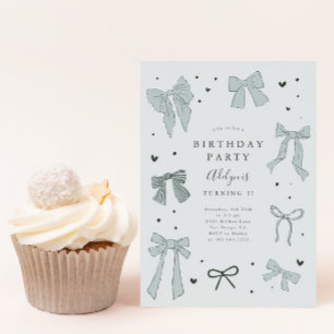 Invitación a fiesta de cumpleaños de Coquette Bow 