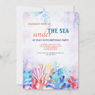 Invitación a fiesta de cumpleaños de Coral Waterco
