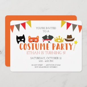 Invitación a fiesta de cumpleaños de Costume Hallo