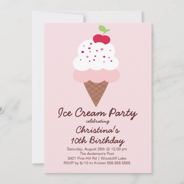 Invitación a fiesta de cumpleaños de Crema Cuta de (Anverso)