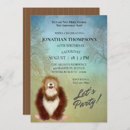 Invitación a fiesta de cumpleaños de Cute Big Foot