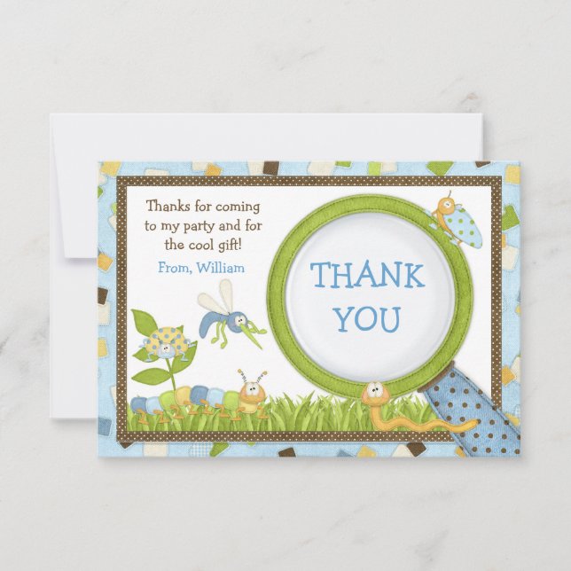 Invitación a fiesta de cumpleaños de cute bugs (Anverso)