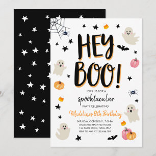 Invitación a fiesta de cumpleaños de Cute Ghost Ha