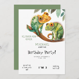 Invitación a fiesta de cumpleaños de Cute Lizard B