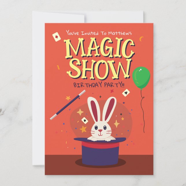 Invitación a fiesta de cumpleaños de Cute Magic Sh (Anverso)