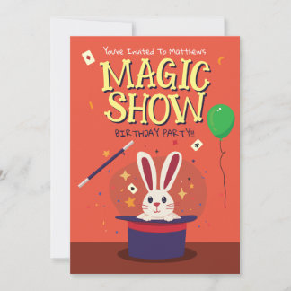 Invitación a fiesta de cumpleaños de Cute Magic Sh
