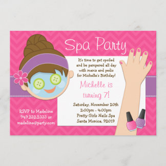 Invitación a fiesta de cumpleaños de Cute Spa
