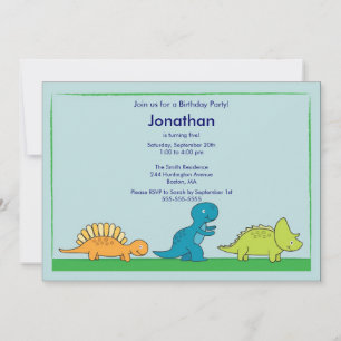 Invitación a fiesta de cumpleaños de dinosaurios c