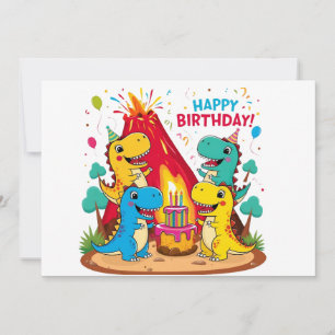Invitación a fiesta de cumpleaños de dinosaurios p
