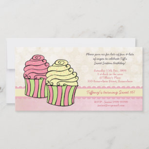 Invitación a fiesta de cumpleaños de dulces de mod