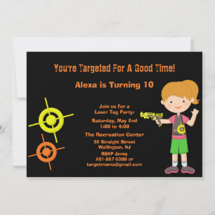 Invitación a fiesta de cumpleaños de etiqueta láse