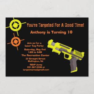 Invitación a fiesta de cumpleaños de etiqueta láse