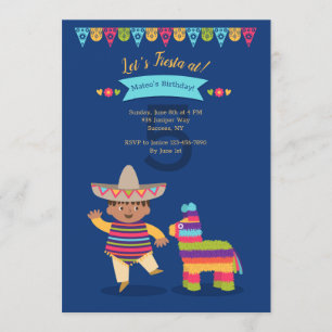 Invitación a fiesta de cumpleaños de Fiesta Boy