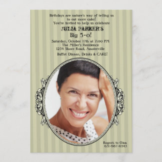 Invitación a fiesta de cumpleaños de foto de marco