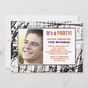 Invitación a fiesta de cumpleaños de foto de marco