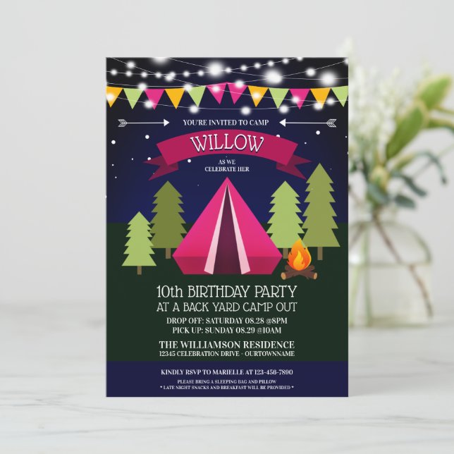 Invitación a fiesta de cumpleaños de Fun Backyard  (Anverso de pie)
