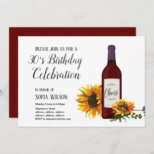 invitación a fiesta de cumpleaños de girasol con b