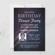 Invitación a fiesta de cumpleaños de gradiente mor