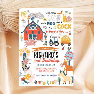 Invitación a fiesta de cumpleaños de granja