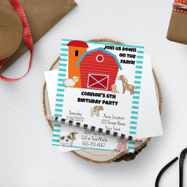 Invitación a fiesta de cumpleaños de granja