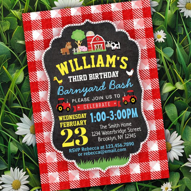 Invitación a fiesta de cumpleaños de granja (Subido por el creador)