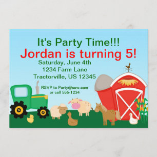 Invitación a fiesta de cumpleaños de granja