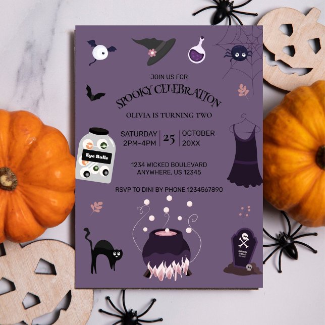 Invitación a fiesta de cumpleaños de Halloween, br (Subido por el creador)