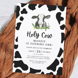 Invitación a fiesta de cumpleaños de Holy Cow Boy
