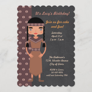 Invitación a fiesta de cumpleaños de indios nativo