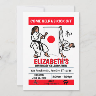 Invitación a fiesta de cumpleaños de karate (niñas