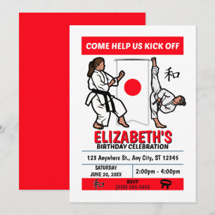 Invitación a fiesta de cumpleaños de karate (niñas
