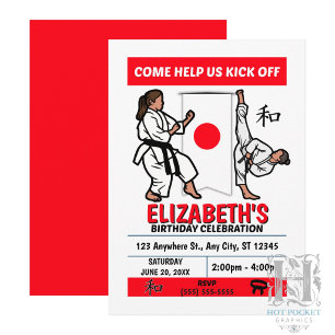 Invitación a fiesta de cumpleaños de karate (niñas