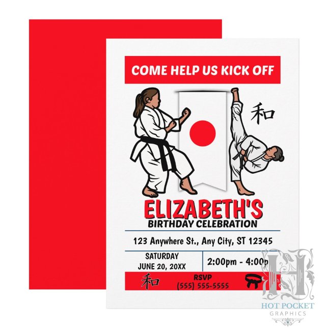 Invitación a fiesta de cumpleaños de karate (niñas (Subido por el creador)