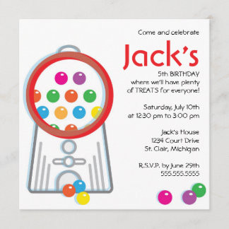 Invitación a fiesta de cumpleaños de la máquina Gu